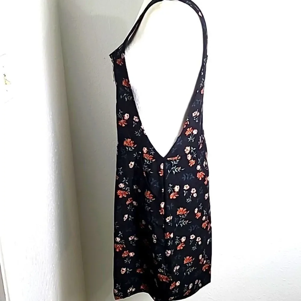 Shein Pinafore Dress, Black with Orange Floral, Zipper down front,Size XL, NWOT - Picture 5 of 10
